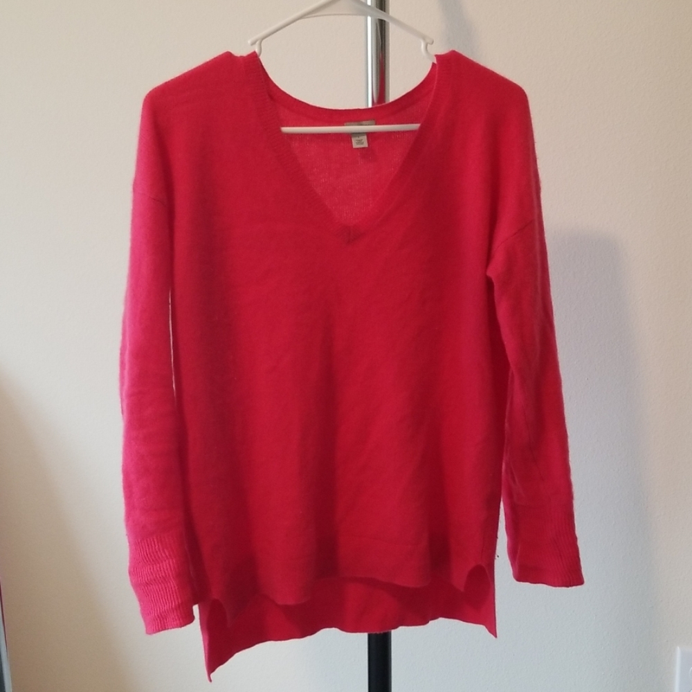 100% cashmere Halogen Cashmere Pink V-Neck Jumper